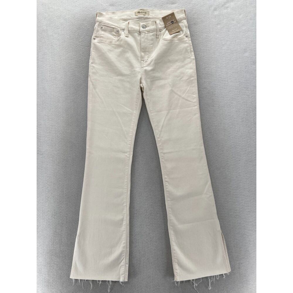 Madewell Kick Out Jeans Women's 28 Beige Stretch Denim Bootcut Full Length NWT